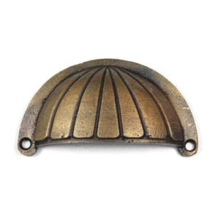 Laiton antique en fonte cannelé tiroir tasse tire poignées pour armoire commode cuisine chambre placard armoires Design industriel - Product Image 2