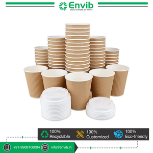 Tasse en papier ondulation triple paroi de haute qualité de 20oz conception de logo personnalisé service de café kraft/noir/blanc résistant à la chaleur - Product Image 6