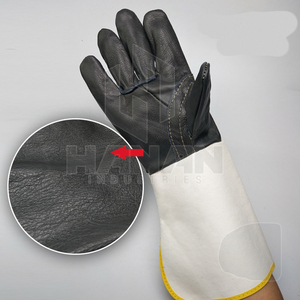 Gants de soudage professionnels pour une utilisation intensive avec paume et poignets en cuir de vachette résistant à la chaleur - Product Image 6