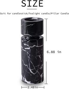 Bougeoir élégant en marbre noir et blanc naturel Qualité supérieure Design classique Parfait pour la décoration intérieure - Product Image 2