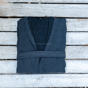 Peignoir d'été Stonewash unisexe 100% coton, col en V, fermeture à cordon, respirant, séchage rapide, léger, fabriqué en Turquie, le meilleur - Product Image 3