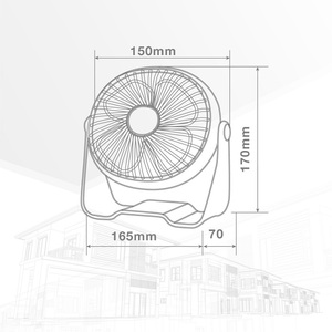 Mini ventilatore da dessert ricaricabile USB, bianco, 3W, 15cm (GSC 300010019) - Product Image 5