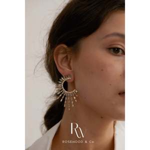 Orecchini a Lampadario Bohemien Placcati Oro, Trendy, a Forma di Stella e Numero, in Lega di Zinco con Perle, per Feste - Product Image 1