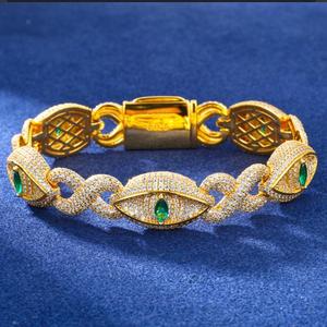 Pulsera de Lujo Unisex de Oro Amarillo de 14K y Diamantes CZ VVS1 para Fiestas, Bodas, Compromisos y Regalos, Moissanita - Product Image 5