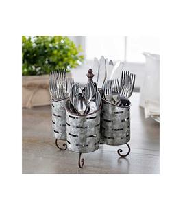 High quality 3 section galvanized <b>cutlery</b> holder fabulous design home decor tableware <b>cutlery</b> <b>stand</b> from wholesale suppliers - Product Image 3