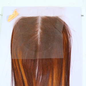 ชุดผมมนุษย์แท้สองชั้นสำหรับต่อผมตรงพร้อมลูกไม้โปร่งแสงสีเปียโนสีส้มเกรด12A จากเวียดนาม - Product Image 3