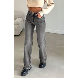 Jean en denim gris à jambe large pour femme, taille haute, de luxe, écologique, durable, style urbain, tendance, tailles 26-40 - Product Image 2