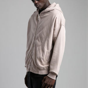 Ensembles de survêtements en coton épais délavé à l'acide avec fermeture éclair, broderie appliquée et patch, pantalons évasés et sweats à capuche pour hommes - Product Image 3