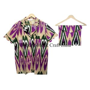 Conjunto de Pijama Floral Elegante 100% Algodón para Mujer, Camiseta de Manga Corta, Ropa de Dormir Suave, Cómoda y de Secado Rápido para Verano y Primavera - Product Image 4