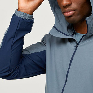 Vestes coupe-vent légères de haute qualité pour hommes, avec logo personnalisé, blocs de couleur, col montant, capuche, pour l'extérieur - Product Image 5