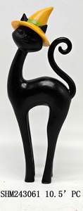 Новая Роскошная статуя черного кота с шляпой ведьмы элегантный Хэллоуин домашний декор Готический Хэллоуин украшения страшный подарок для вечеринки - Product Image 4