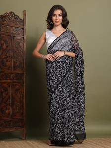 Pur Georgette Chikankari indien traditionnel Saree brodé à la main Sequin Cut-Dana Work Blouse en viscose non cousue Party Wear - Product Image 3