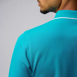 Chemises de golf décontractées pour hommes, personnalisées, en tricot de spandex/coton, à séchage rapide, à manches courtes, avec boutons sur le devant, position du logo sur le devant, service OEM - Product Image 2