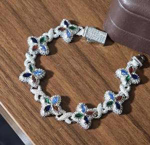 Pulseras de hojas chapadas en oro y plata 7 pulgadas 8 pulgadas Iced Hip Hop joyería para mujeres regalos de cumpleaños y aniversario collares de moissanita - Product Image 5