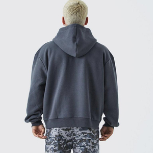 เสื้อฮู้ดผู้ชายแบบมีฮู้ดสำหรับผู้ชายดีไซน์โลโก้นูนแบบกำหนดเอง - Product Image 4