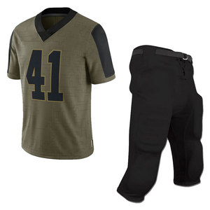 Conjuntos de Camisetas de Fútbol Americano Personalizadas para Hombre al por Mayor, de Alta Calidad, Transpirables, Bordadas, de Poliéster con Transferencia de Calor, con Nombre y Malla Impresa - Product Image 1