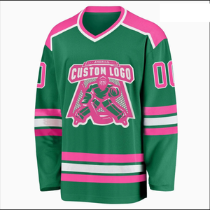Maillot de hockey sur glace 100% polyester respirant, évacuant l'humidité, impression numérique, écologique, nom et numéros d'équipe personnalisés - Product Image 2
