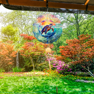 Nhà Máy Trực Tiếp 10 Inch Cổ Điển Rùa Thiết Kế Kim Loại Gió Spinners Trong Nhà Và Vườn Treo Trang Trí - Product Image 4