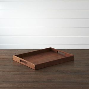 Plateau rectangulaire en bois de manguier à un seul niveau, finition laquée minimaliste moderne, pour comptoir de cuisine, présentation d'aliments, service, prix d'usine - Product Image 3
