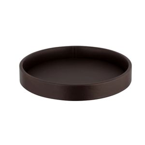 Plateau de service en cuir de forme ronde de couleur marron décoratif pour Table basse maison salon et bureau plateau en cuir utilisation de service - Product Image 1
