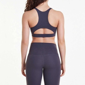 Soutien-gorge de yoga en élasthanne pour femmes avec logo de sport à col profond soutien-gorge personnalisé vêtements de fitness - Product Image 3