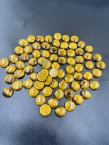 Alta calidad 20mm Natural amarillo liso redondo cabujón suelto Ojo de Tigre piedra preciosa para la fabricación de joyas gemas al por mayor - Product Image 2