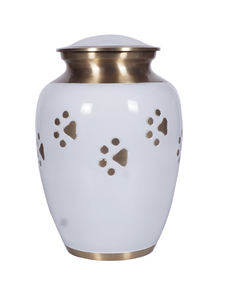 Urna de cremación de Metal hecha a mano de calidad de exportación de mascotas con acabado blanco para cenizas humanas, urna decorativa para cenizas, urna funeraria - Product Image 6