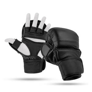 Gants de combat MMA en cuir PU durables, unisexes, impression de logo personnalisée, poignées de main, arts martiaux décontractés, protection UV, boucle à crochets - Product Image 2