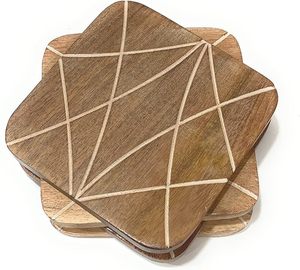 Wood <b>Table</b> Coaster Durable and Stylish Mats & Pads for <b>Table</b> <b>Protection</b> Home Decor Mat Top Quality Product at Very Low Price - Product Image 1