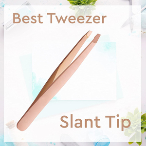 Pince à épiler inclinée couleur or rose pour l'épilation, la mise en forme des sourcils et l'épilation à la cire, avec étui - Product Image 2