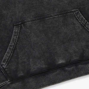 Sweat-shirt à capuche délavé à l'acide pour hommes, vente en gros, poids lourd, coupe classique, pull de luxe - Product Image 3