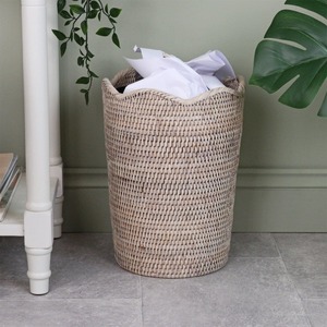 Cesto de Papel de Ratán Festoneado Purbeck, Cestas de Almacenamiento Hechas a Mano, Ratán Natural, Moderno, Multifuncional, Hecho en Vietnam - Product Image 4