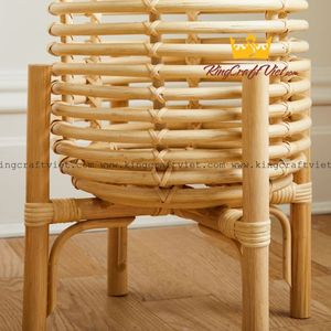 Venta al por mayor de soporte de plantas de ratán natural básico Vintage ecológico diseño minimalista decoración del hogar maceta hecha a mano Vietnam King Craft - Product Image 5