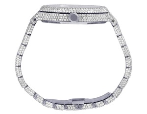 Montre carrée sertie de chiffres arc-en-ciel / Montre automatique luxueuse en diamant unique pour rappeur hip-hop - Product Image 5