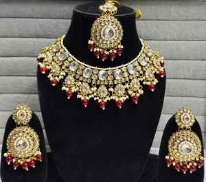 Anti Tarnish Kundan Choker <b>Necklaces</b> Set Wedding Party Wear Jewellery customise available in all shapes and size - Product Image 6