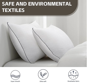 Almohada de hotel de microfibra de lujo de tacto suave, logotipo personalizado, suministro a granel disponible tamaño y embalaje personalizados, entrega rápida - Product Image 2