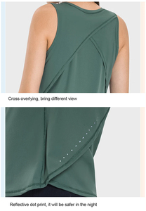 Débardeur de sport pour femmes Cool Feeling Quick Dry Sleeveless Yoga Shirt Reflective O Neck Summer Basic Shirts - Product Image 6