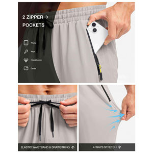 Pantalon décontracté de jogging moyen pour hommes avec cordon élastique 100% coton tricoté anti-boulochage en laine polaire poches d'automne Service OEM - Product Image 5