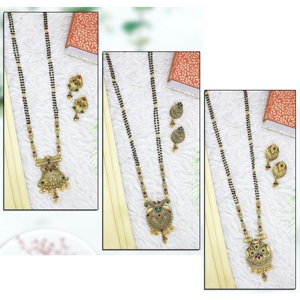 Mangalsutra แบบดั้งเดิมสไตล์อินเดีย meenakari ออกแบบรูปทรงดอกไม้อินเดีย mangalsutra สำหรับเจ้าสาวเครื่องประดับดูไบ