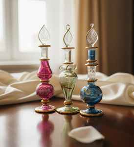 Pharaonic Gold Collection lujo hecho a mano egipcio para botellas de Perfume de vidrio amor para favores de boda juegos de regalo de tamaño personalizado - Product Image 1