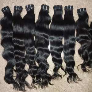 Venta al por mayor de extensiones de cabello humano virgen indio de doble dibujado paquetes de peluca colección de templo natural de exportación - Product Image 5