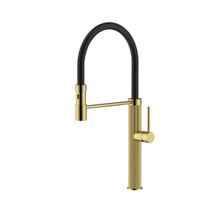 خرطوم حنفيات حوض المطبخ الذهبي الأول من النحاس والفولاذ المقاوم للصدأ، قابل للسحب للأسفل مطاطي تورنيرا، سيراميك عصري قابل للسحب للأسفل لذيذ - Product Image 3