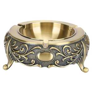 ที่เขี่ยบุหรี่โลหะทรงกลมหรูหราพร้อมการตกแต่งด้วยทองคำดีไซน์คลาสสิกสำหรับบ้านร้านอาหารบาร์เลานจ์ออฟฟิศที่ทันสมัย - Product Image 5