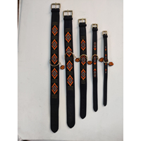 Kalung Anjing Kulit Premium Mewah Berkualitas Tinggi, Desain Sapi Buatan Tangan, Gaya Klasik, Pola Solid, Berlapis Renda
