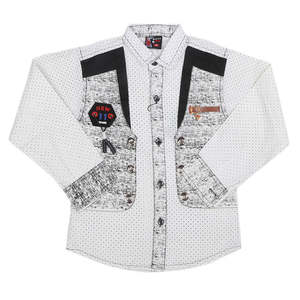 Chemise décontractée à manches longues pour garçons - Blanc - Product Image 3