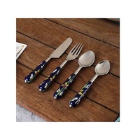 Ensemble de couverts en acier inoxydable 5 pièces, manche poli avec nœud, noir, luxe moderne, élégant, pour mariage, usage quotidien – Vente chaude