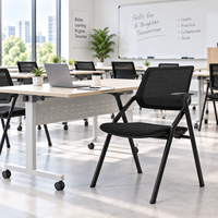 Chaise de formation ergonomique à dossier en maille avec accoudoirs PA+GF et structure en acier au carbone pour salle de classe, salle de conférence, salle de réunion