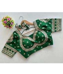 Las mujeres más hermosas usan bordado de diseñador y trabajo de secuencia Leer para usar blusa para Lehenga Choli y Sari de uso tradicional - Product Image 1