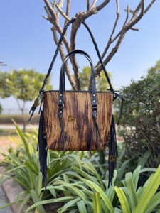 Sac fourre-tout en cuir de vachette véritable de haute qualité pour femmes, avec franges faites à la main, bandoulière style western, sac en cuir véritable pour filles - Product Image 5