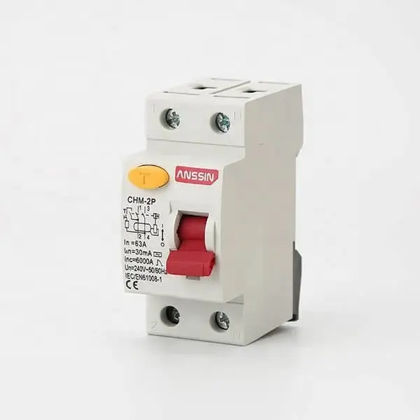 Rccb disjuntor de corrente residual, dispositivo de corrente residual CHM-2p/4p 6a/10a/16a/20a/25a/32a/40a/50a/63a